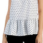 Tommy Hilfiger Blusa Feminina Estampada Sem Mangas com Bainha Peplum Branca