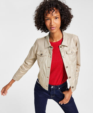 Jaqueta Trucker Cropped Tommy Hilfiger Feminina Amarela Tamanho X-G