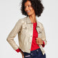 Jaqueta Trucker Cropped Tommy Hilfiger Feminina Amarela Tamanho Médio
