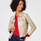 Jaqueta Trucker Cropped Tommy Hilfiger Feminina Amarela Tamanho Médio