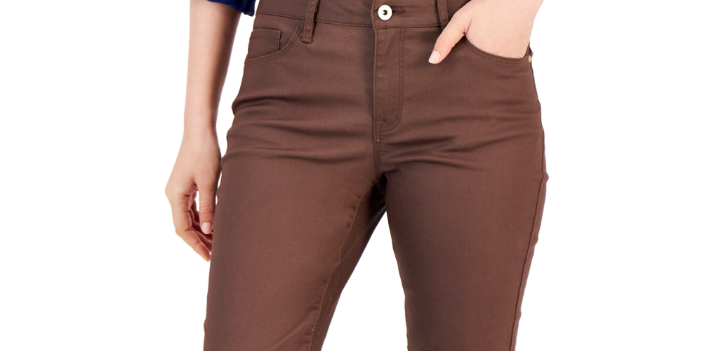 Calça jeans skinny com zíper e bolsos Tommy Hilfiger feminina, marrom, tamanho 16