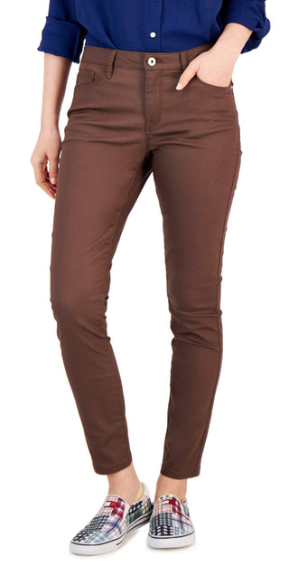 Calça jeans skinny com revestimento Tommy Hilfiger feminina marrom