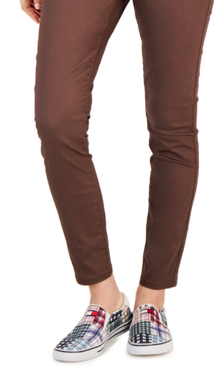 Calça jeans skinny com revestimento Tommy Hilfiger feminina marrom