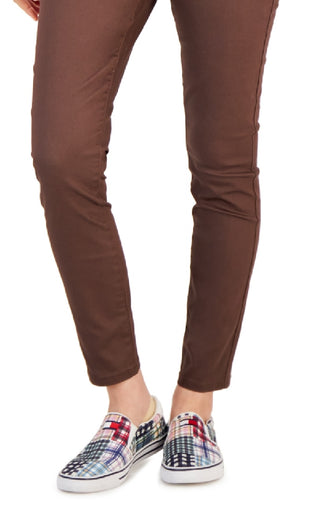 Calça jeans skinny com revestimento Tommy Hilfiger feminina marrom