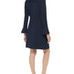 Vestido curto canelado feminino Tommy Hilfiger para usar no trabalho, preto, tamanho 12, pequeno