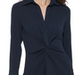 Vestido curto canelado feminino Tommy Hilfiger para usar no trabalho, preto, tamanho 12, pequeno