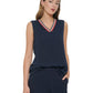 Tommy Hilfiger Blusa Iconic de Crepe Bubble Sem Mangas Feminina Azul Tamanho X-G