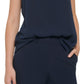 Tommy Hilfiger Blusa Iconic de Crepe Bubble Sem Mangas Feminina Azul Tamanho X-G