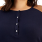 Tommy Hilfiger - Blusa Henley Feminina de Camurça Sintética Azul Tamanho 1X