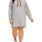 Vestido com capuz feminino Tommy Hilfiger Ottoman cinza tamanho 1X
