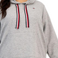Vestido com capuz feminino Tommy Hilfiger Ottoman cinza tamanho 1X