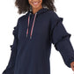 Vestido moletom feminino Tommy Hilfiger com mangas franzidas e bolsos laterais, tamanho P