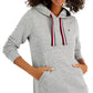 Vestido moletom com capuz e manga comprida Tommy Hilfiger feminino cinza tamanho GG