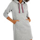 Vestido moletom com capuz e manga comprida Tommy Hilfiger feminino cinza tamanho GG