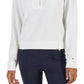 Tommy Hilfiger Moletom feminino curto com zíper 1/2, branco, tamanho médio