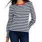 Tommy Hilfiger Blusa Listrada Feminina Azul Tamanho Grande