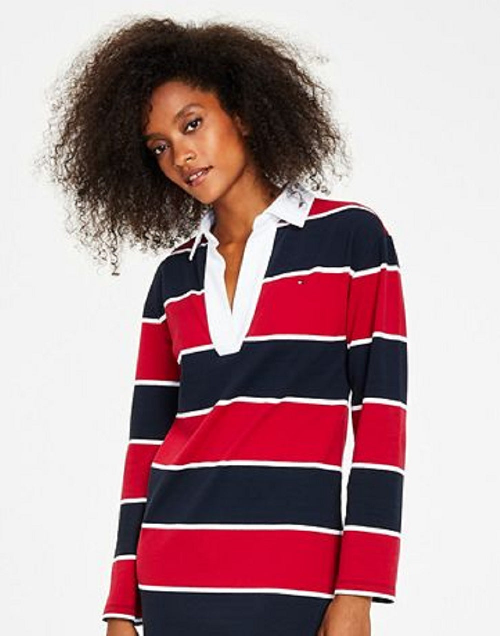 Vestido Tommy Hilfiger Feminino com Gola Rugby Azul Tamanho Grande