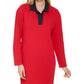 Vestido Tommy Hilfiger Feminino Johnny Collar Rugby Vermelho Tamanho Grande