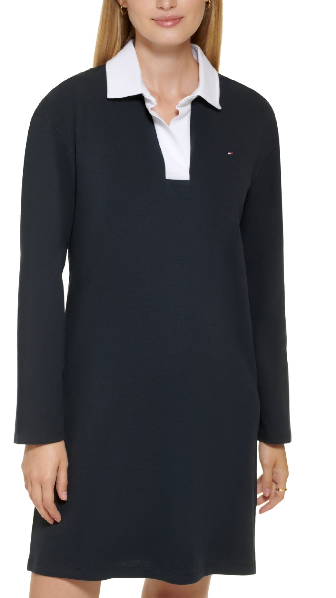 Vestido Tommy Hilfiger Feminino Johnny Collar Rugby Azul Tamanho Grande