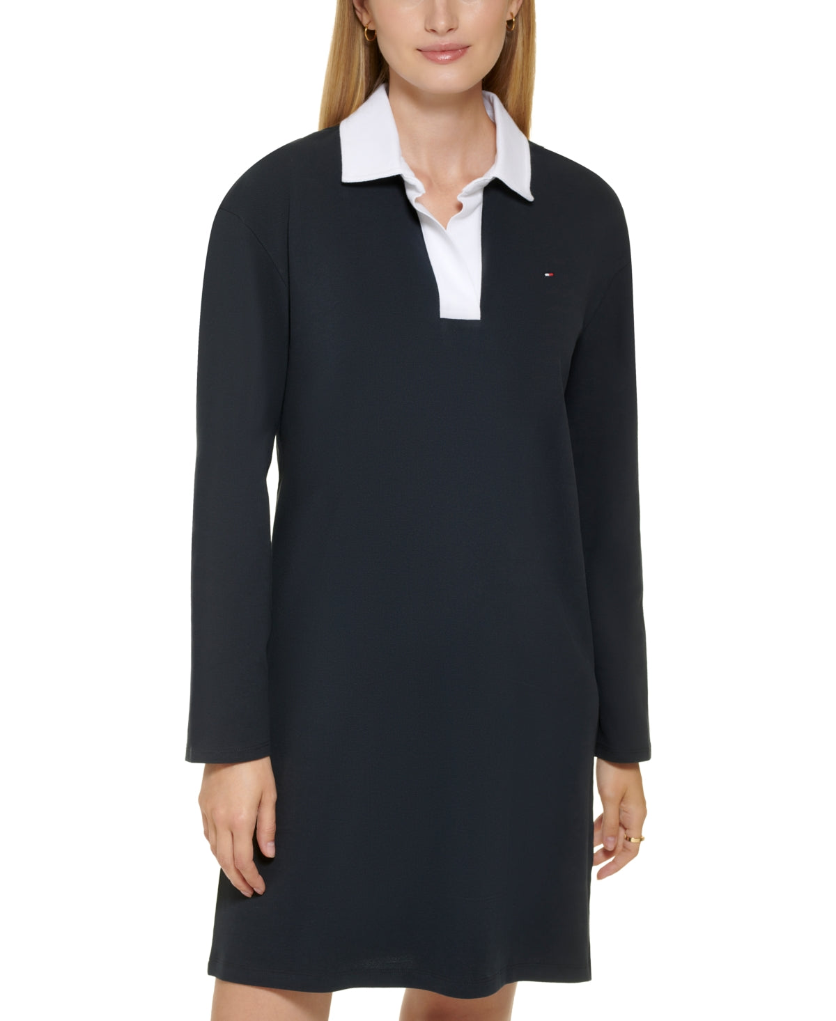 Vestido Tommy Hilfiger Feminino Johnny Collar Rugby Azul Tamanho Médio