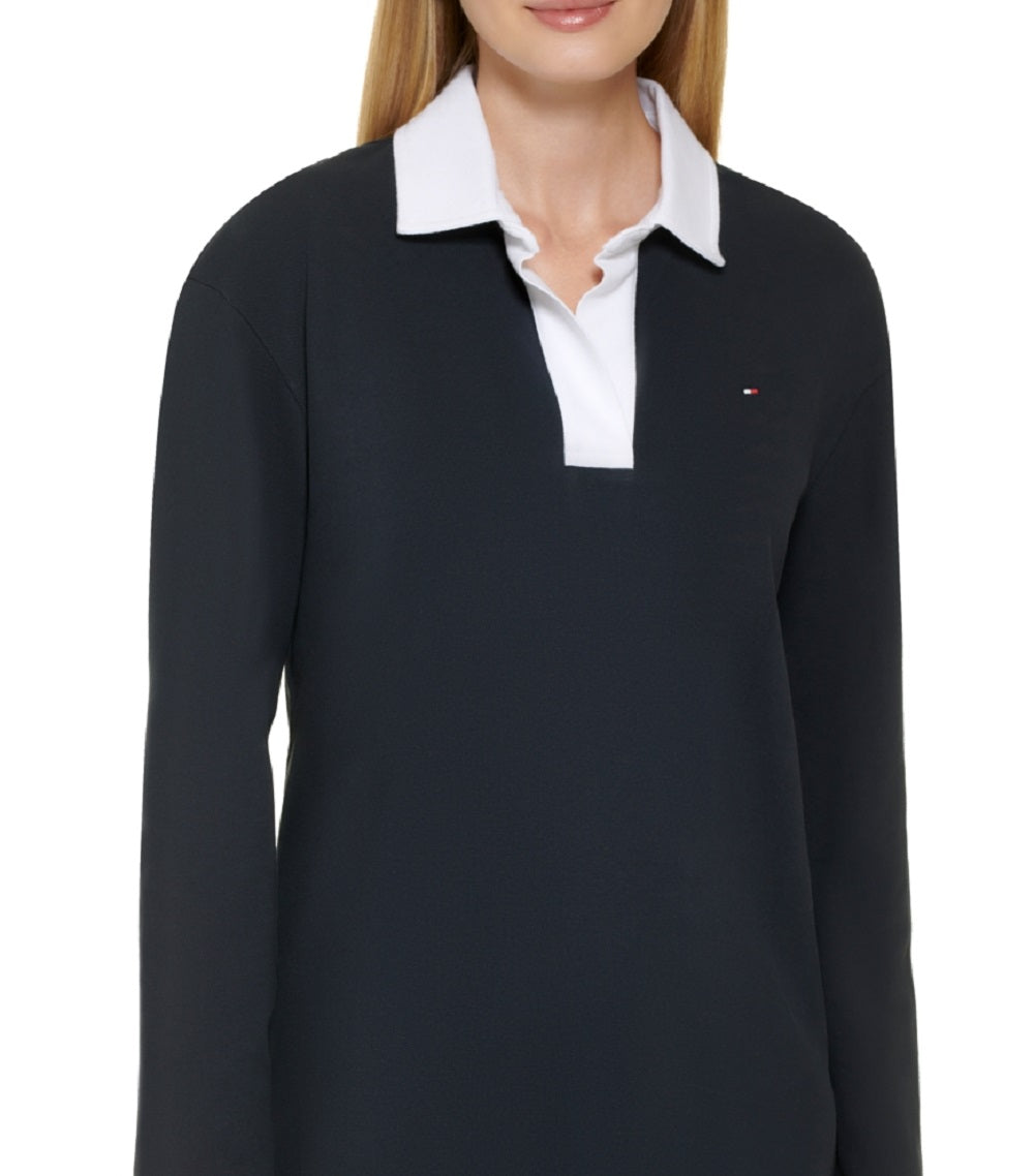 Vestido Tommy Hilfiger Feminino Johnny Collar Rugby Azul Tamanho Médio