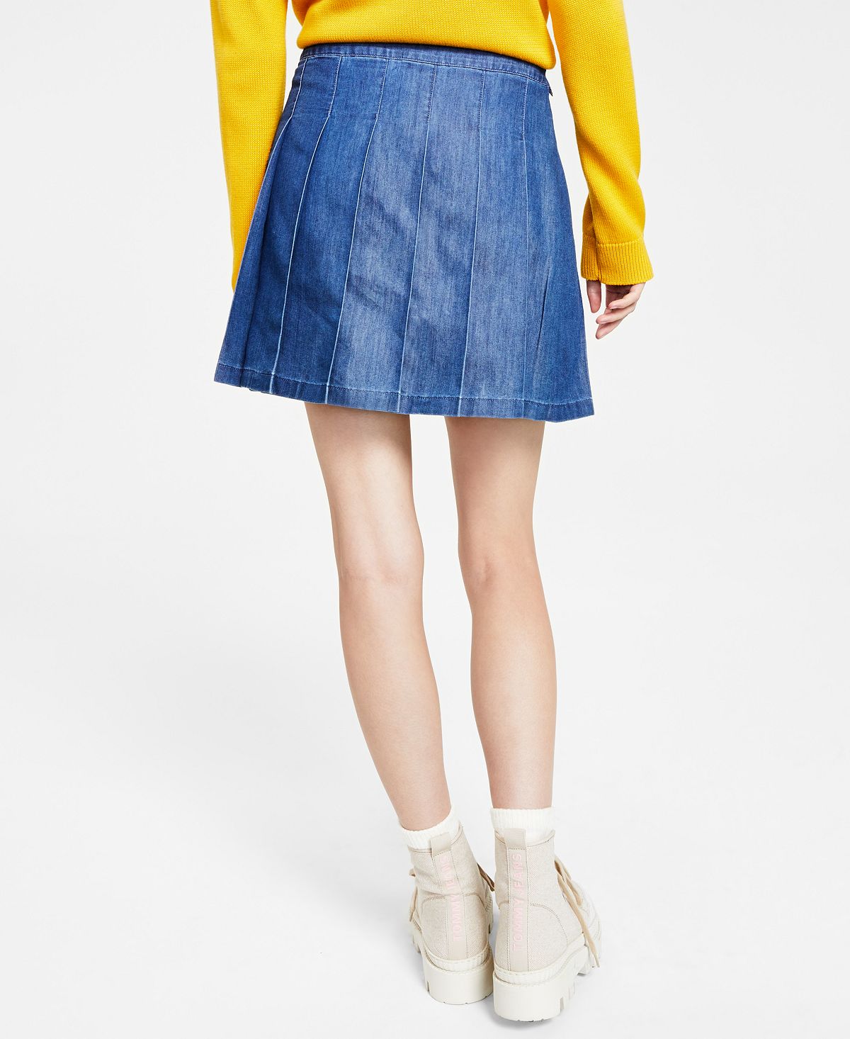 Saia jeans plissada feminina Tommy Jeans azul tamanho 14