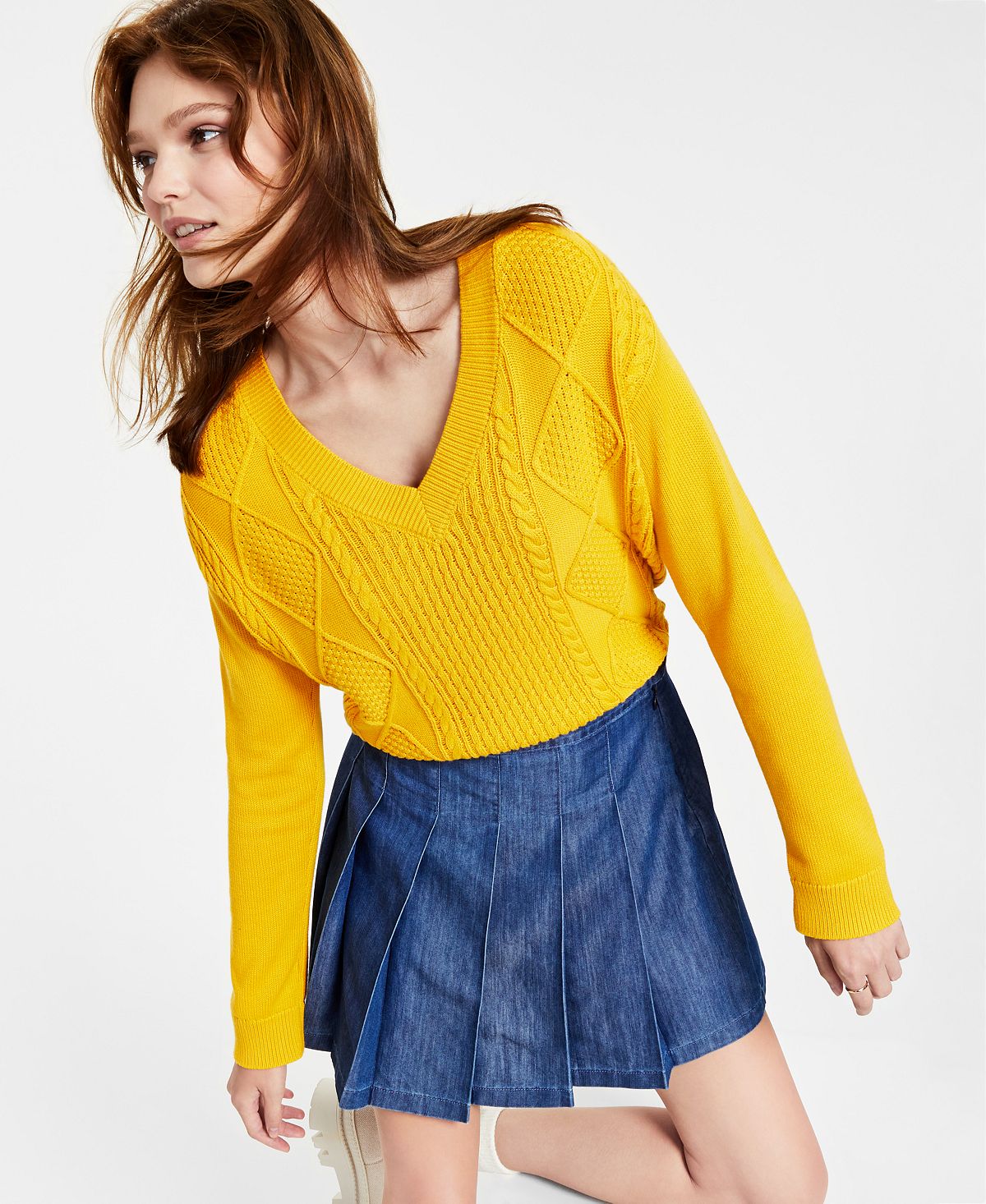 Saia jeans plissada feminina Tommy Jeans azul tamanho 14