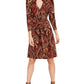 Vestido-camisa feminino Tommy Hilfiger em jersey fosco com estampa paisley, preto, tamanho 12