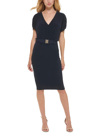 Vestido midi tubinho Tommy Hilfiger Work Feminino Azul Tamanho 16