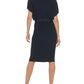 Vestido midi tubinho Tommy Hilfiger Work Feminino Azul Tamanho 16