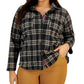 Tommy Hilfiger Women's Plaid Shacket Black Size 1X