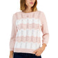 Tommy Hilfiger Suéter Feminino de Algodão Manga 3/4 Rosa Tamanho Médio