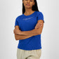 Camiseta Tommy Hilfiger Feminina Gola Redonda com Strass Azul Tamanho P