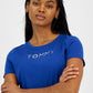 Camiseta Tommy Hilfiger Feminina Gola Redonda com Strass Azul Tamanho P
