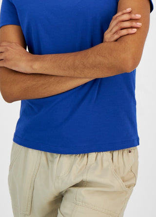 Camiseta Tommy Hilfiger Feminina Gola Redonda com Strass Azul Tamanho P