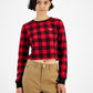 Tommy Jeans Feminino Buffalo Xadrez French Terry Moletom Vermelho Tamanho X-G