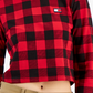 Tommy Jeans Feminino Buffalo Xadrez French Terry Moletom Vermelho Tamanho X-G