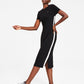 Vestido midi listrado metálico feminino Tommy Jeans, preto, tamanho pequeno