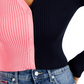 Tommy Jeans Feminino Gola V Pulôver Colorblock Suéter Preto Tamanho P