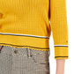 Tommy Hilfiger Suéter Feminino de Algodão com Gola Johnny em Tricô com Cabo Amarelo