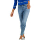 Tommy Hilfiger Suéter Feminino de Algodão com Gola Johnny em Tricô com Cabo Azul Tamanho XS