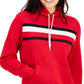 Tommy Hilfiger Moletom com capuz feminino com bolso frontal e logotipo, vermelho, tamanho XX-G