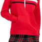 Tommy Hilfiger Moletom com capuz feminino com bolso frontal e logotipo, vermelho, tamanho XX-G
