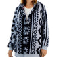 Jaqueta feminina Tommy Hilfiger Sherpa com capuz, azul, tamanho médio