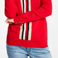 Suéter feminino Tommy Hilfiger Global Cable Stella vermelho tamanho X-G