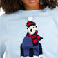 Suéter feminino Tommy Hilfiger com estampa de urso polar, azul, tamanho pequeno