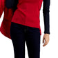 Tommy Hilfiger Blusa Feminina de Algodão com Gola Alta Colorblock e Manga Longa Azul