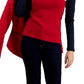 Tommy Hilfiger Blusa Feminina de Algodão com Gola Alta Colorblock e Manga Longa Azul Tamanho P