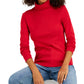 Tommy Hilfiger Blusa Feminina Manga Longa Algodão Gola Alta Vermelha Tamanho Médio