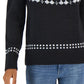 Suéter Tommy Hilfiger Fair Isle feminino, gola alta, cinza, tamanho grande
